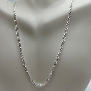 Silver Wheat Chain - 24" - Italy - Men/Ladies